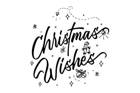 Christmas Wishes Lettering Vector for Graphics and Crafts