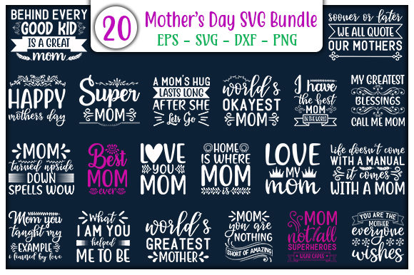 Mother’s Day Design Bundle for Graphics and Crafts